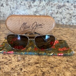 Maui Jim Silver Aviator Sunglasses
